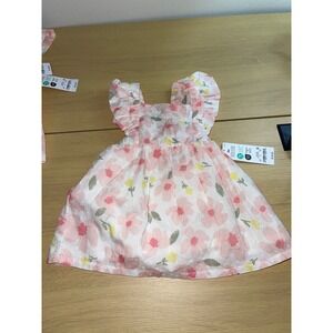 Carter's Just One You Baby Girl Floral Swiss Dot Dress Set Pink 6M Easter Dress